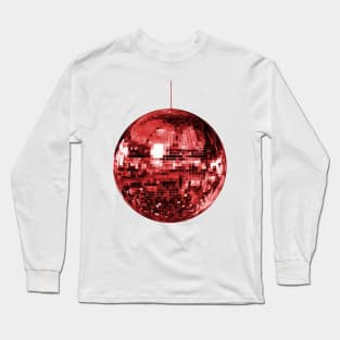 Red Mirrored Disco Ball Long Sleeve T-Shirt